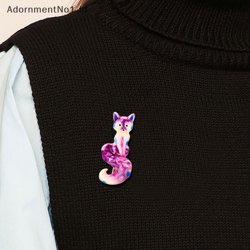 [AdornmentNo1] 1pc Ladies Brooch Wanita Sederhana Fashion Fox Korsase Sweater Mantel Aksesoris [ID]