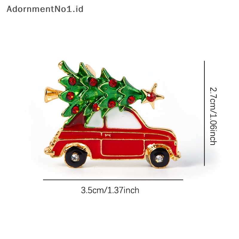 [AdornmentNo1] Enamel Paing Minyak Berlian Pohon Natal Bros Pin Mobil Kartun Lucu Wanita Aksesoris Pakaian Fashion Perhiasan Hadiah [ID]