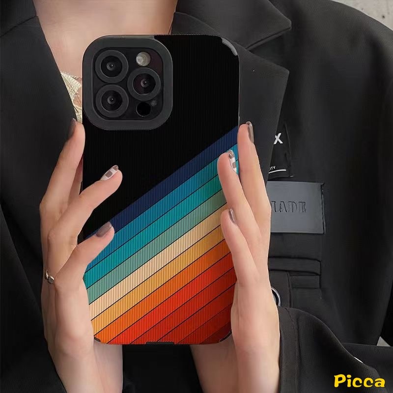 Ins Gradasi Warna Fantasi Langit Berbintang Casing Ponsel Kompatibel Untuk iPhone 11 Pro Max XR 7Plus 11 14 13 12 Pro Max X7 8 Plus XS Max Mewah Tekstur Kulit Lembut Silicon Back Cover