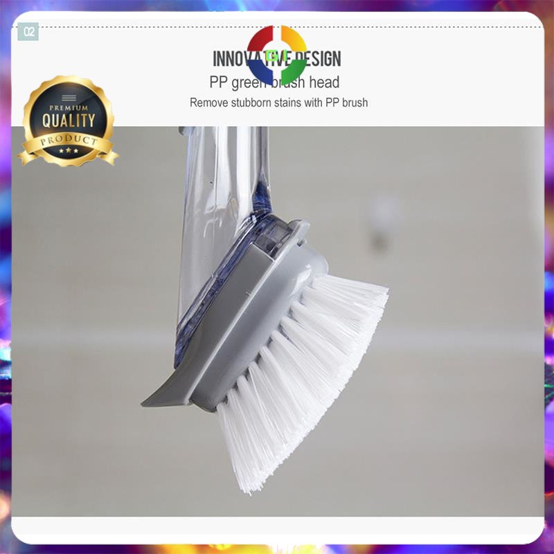 Sikat Pembersih Serbaguna Cleaning Brush dengan Dispenser Sabun Air Gray/White