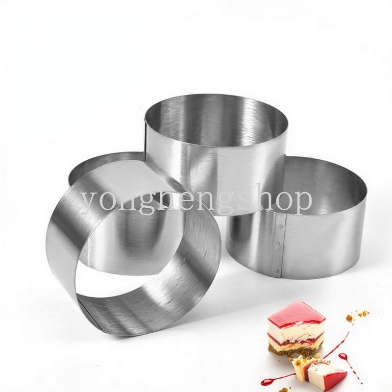 6 Pcs/set Stainless Steel Bulat Berbentuk Mousse Cincin Buatan Sendiri Mousse Kue Cetakan Biskuit Cookie Cutter Dapur DIY Pesta Alat Baking