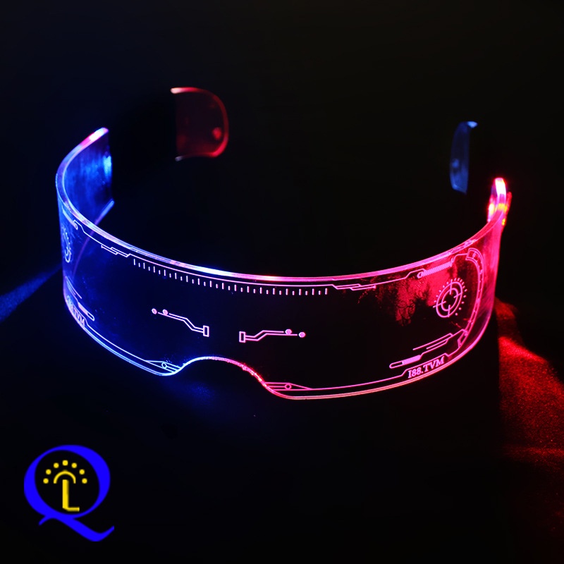 Kacamata Luminous LED Warna-Warni Kacamata Visor Elektronik Prop Kacamata Menyala Untuk Festival KTV Bar Kinerja Pesta