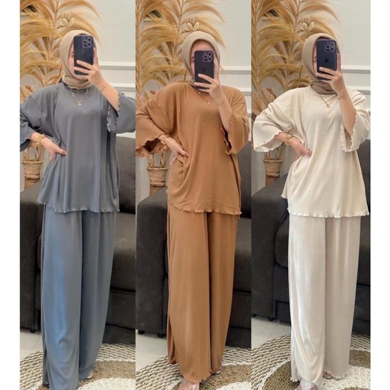 ZASKYA -  SETELAN WANITA KNIT / LOREN ONE SET KNIT / COD / FREE ONGKIR / ONE SET WANITA KEKINIAN