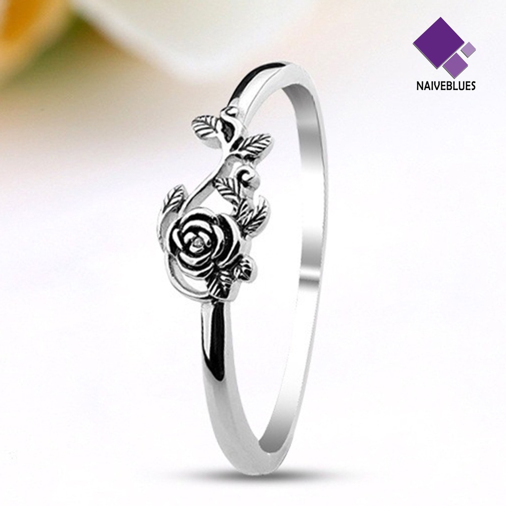 &lt; Naiveblues &gt; Cincin Kawin Desain Mawar Klasik Elegan Halus Wedding Ring Nikah