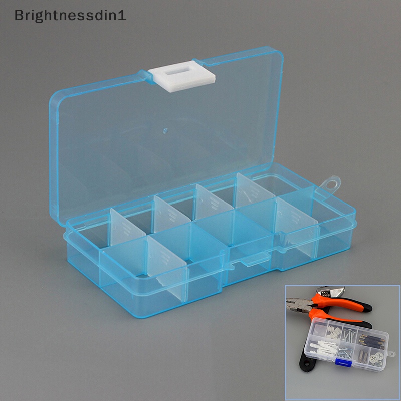 [Brightnessdin1] Plastic10 Slot Adjustable Kotak Penyimpanan Perhiasan Case Craft Organizer Manik-Manik Butik