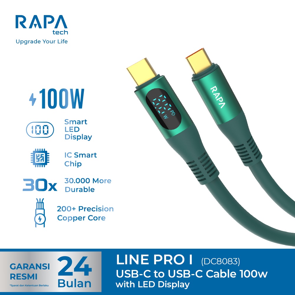 Original RAPAtech Kabel Data Fast Charging Type C/Micro Usb/Lightning/ Usb C to C/C to Lightning