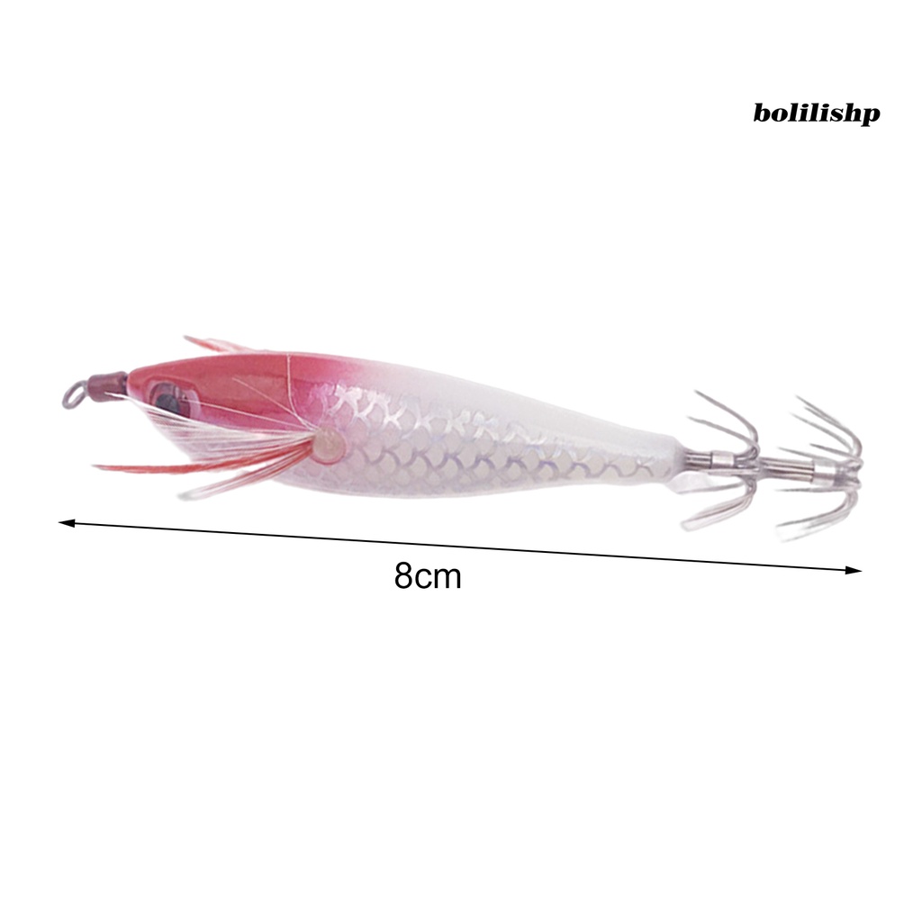 Bo-5g/8cm Umpan Udang Kayu Luminous Realistis Mata Ikan Kait Tajam Warna Cerah Hidup Memancing Universal Cumi Kait Jigging Umpan Udang Buatan Wobblers Untuk Memancing Di Laut