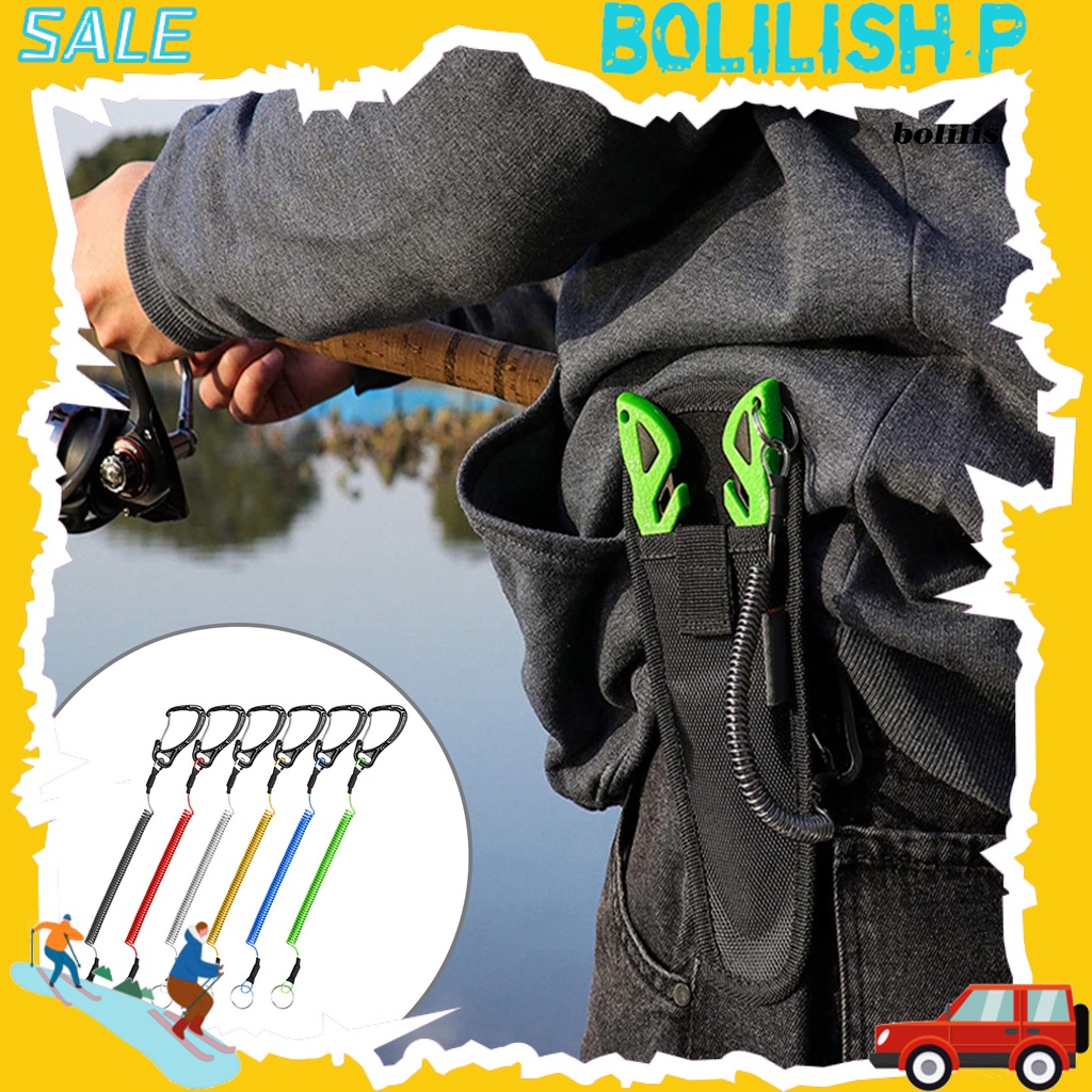 Bo-tarikan Kawat Dapat Dikunci Elastisitas Yang Baik Fleksibel Metal Carabiner Reusable Anti-lost Portable Serbaguna Memancing Missed Rope Fishing Gear