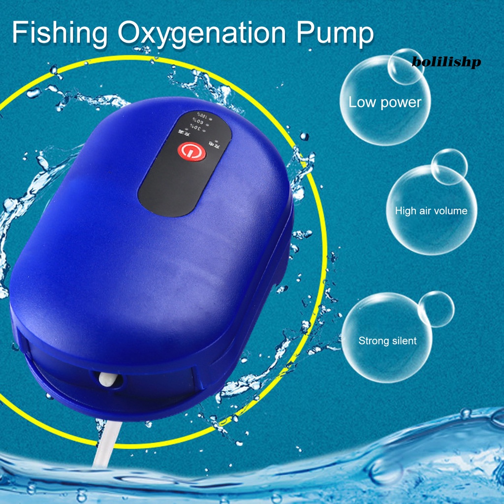 Bo-oxygen Pompa Angin USB Charging Portable Ultra Tenang Dengan Batu Udara Daya Tinggi Penambahan Oksigen Mini Dual Outlet Aquarium Fish Tank Aerator Untuk Outdoor