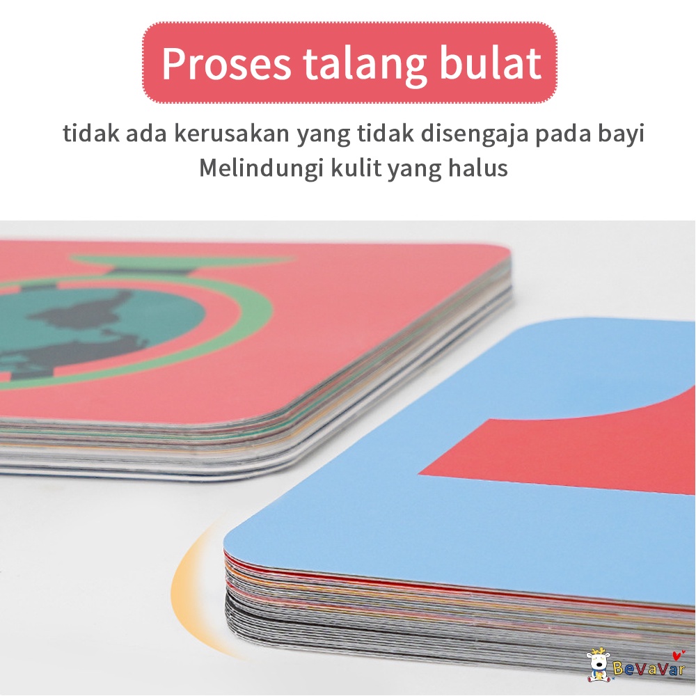 BEVAVAR  Flashcard Bayi Balita kartu pintar stimulasi bayi/Mainan Edukasi Untuk Bayi