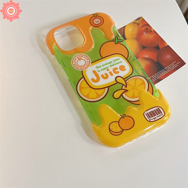 IPHONE Ins Korea Musim Panas Fruits Cute Case Kompatibel Untuk Iphone11 7Plus XR 14 13 12 Pro Max 8Plus 78 Plus X XS Max SE 2020 3D Es Krim Peaches Jeruk Silicon Lembut Penutup Belakang