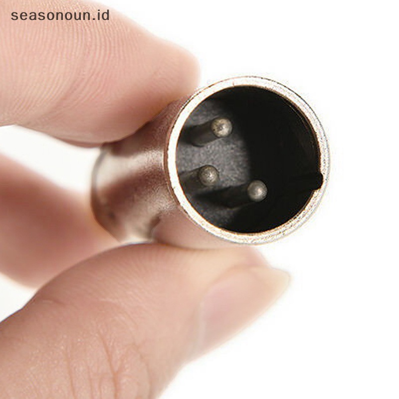 Seasonoun 3pin XLR Plug Male to RCA Female Konektor Adaptor Audio Microphone Amplifier.