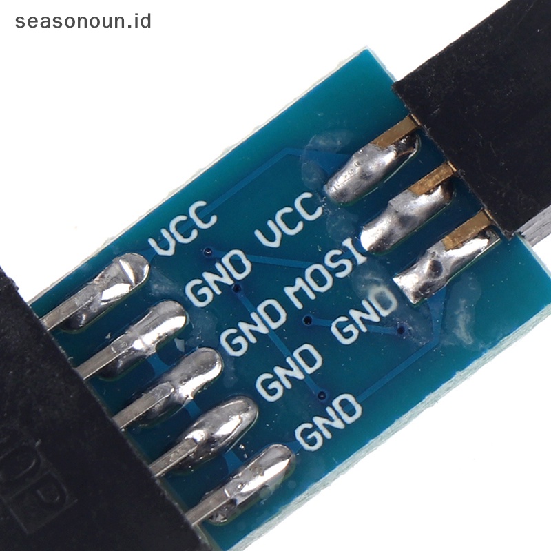 Seasonoun 1Pc Papan Adapter 10Pin Ke 6Pin Untuk Konverter Antarmuka AVRISP USBASP STK500.