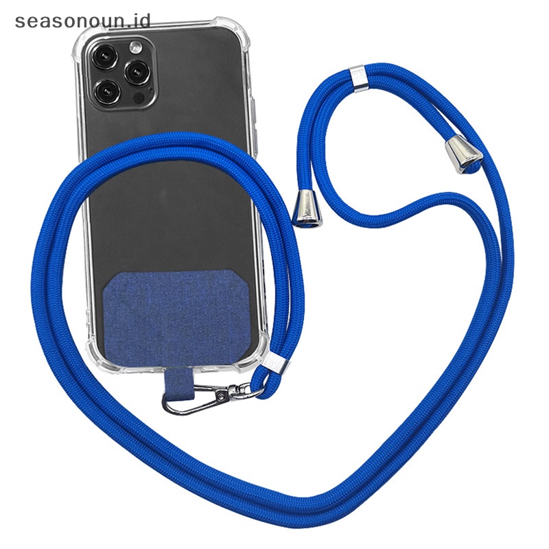 Seasonoun Universal Crossbody Nylon Patch Phone Lanyards Tali Lanyard Tali Ponsel.