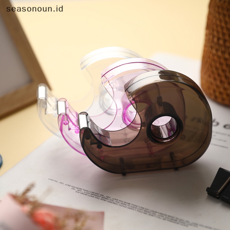 Seasonoun Random Color Tape Dispenser Cutg Dispenser Selotip Siswa Alat Tulis Akrilik.