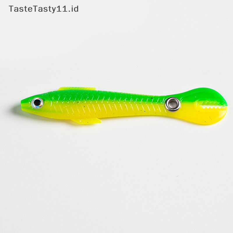 Tastetasty 10cm Shad Pike Lure Swim Square Tail Untuk Pike Tengger Lele Zander Umpan Buatan Lembut Permainan Besar Alat Pancing.