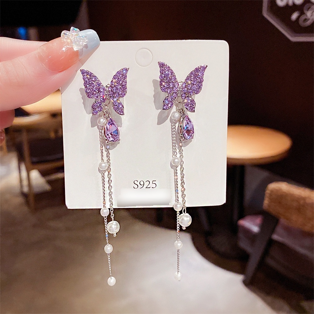 HBS 221 Anting Hijab Wanita Tusuk Mutiara Kristal Women Earrings Korea Aksesoris Fashion