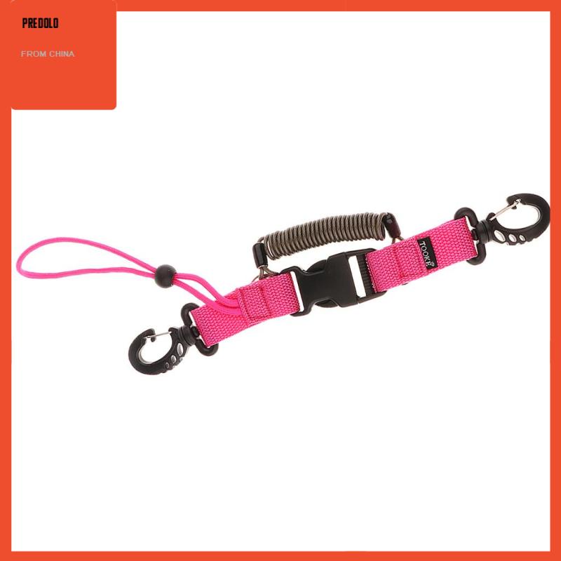 [Predolo] Scuba Diving Elastis PU Coil Spring Torch Lanyard Klip Pelepas Cepat Hitam