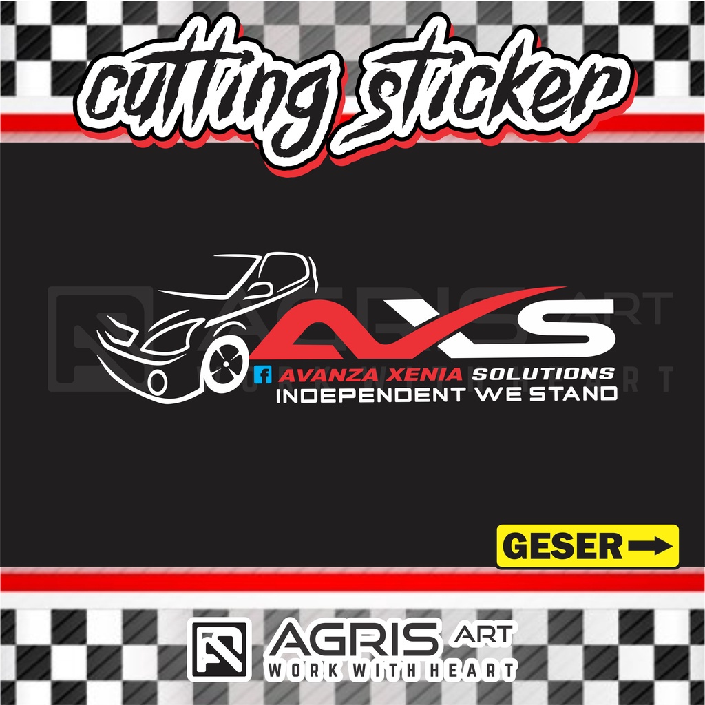 cutting sticker stiker komunitas AXS kaca belakang mobil