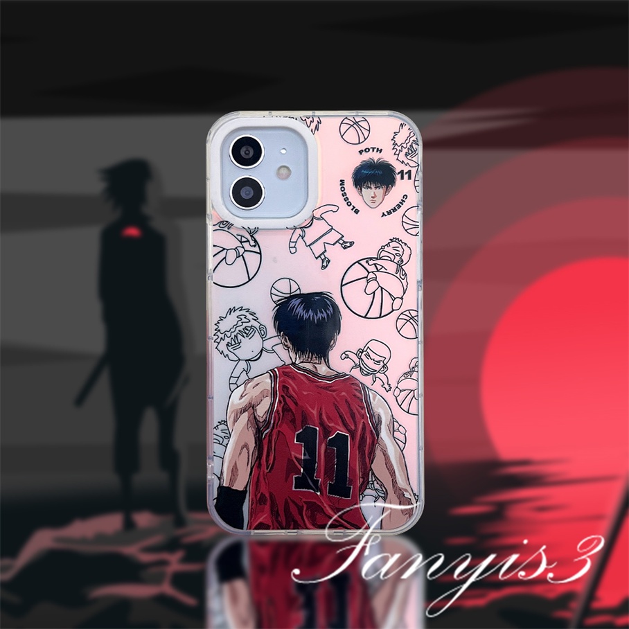 Compatible For IPhone 14 13 12 11 Pro Max X XR Xs Max 8 7 Plus SE 2020 Kompatibel Untuk Kartun Basket Jersey IMD Laser Gradiasi Ponsel Case TPU Lembut Shockproof Cover Pelindung