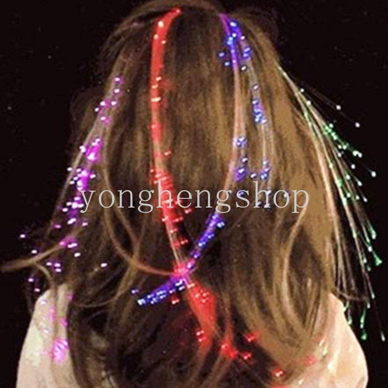 Warna-warni LED Bersinar Wig Rambut Dikepang Klip Jepit Rambut Gadis Mengepang Headdres Pertunjukan Pesta Bercahaya Kepang Kedip Klip Rambut Fashion Aksesoris Rambut