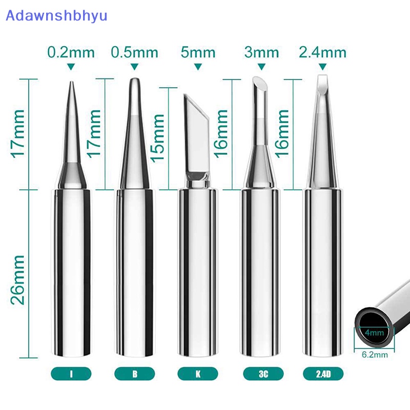 Adhyu 5Pc I+B+K+2.4D+3C soldering iron Tembaga Murni 900M Solder iron Kepala set Dalam ID