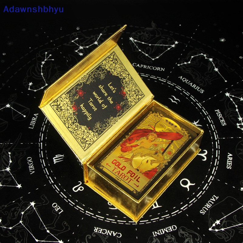 Adhyu New Arrive Foil Emas Tarot Oracle Card Destination Fate High Quality Tarot Deck Bermain Kartu Bithday Gift Drink Game ID