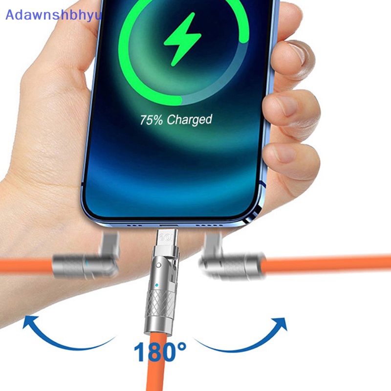 Adhyu 120W 6A Super Fast Charge Type-C Liquid Silicone Cable Quick Charge Kabel USB Untuk Xiaomi Huawei Samsung Pixel USB Bold Data Line ID