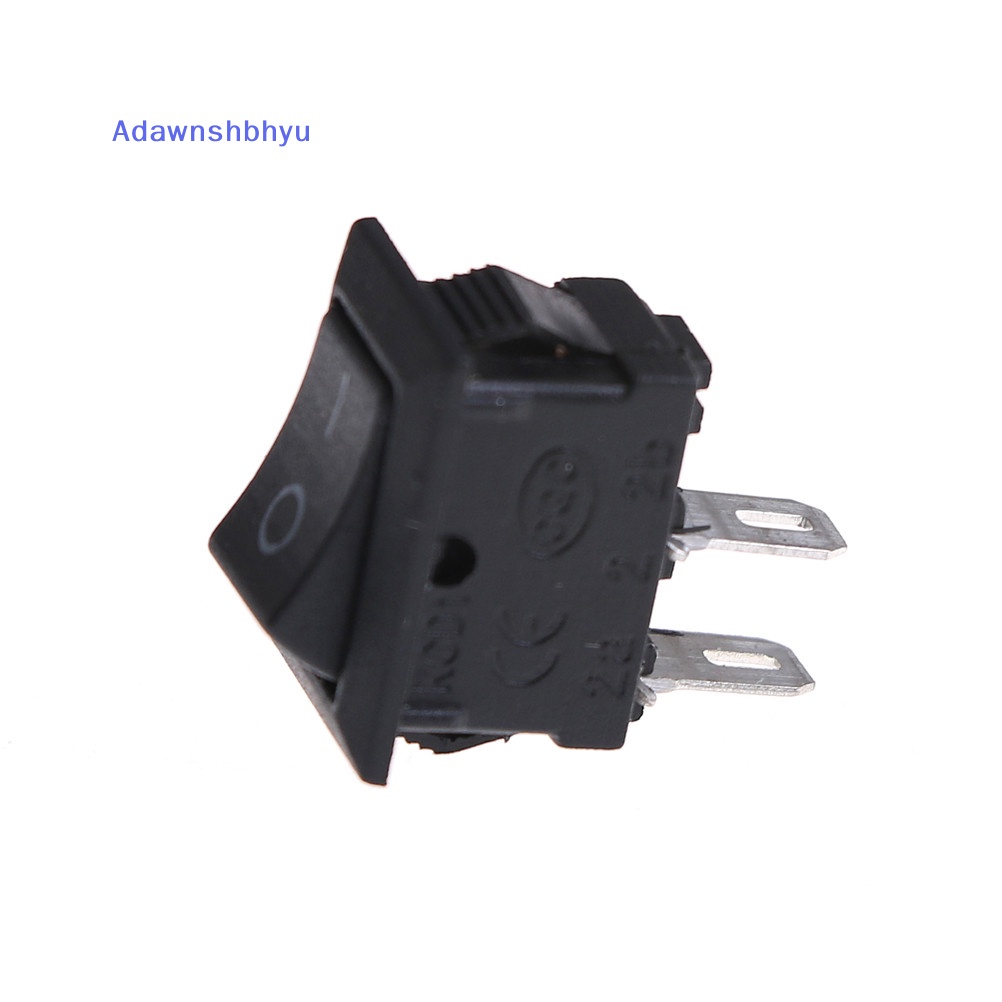 Adhyu 10Pcs 10*15MM Rocker Switch Hitam Kecil KCD1-11 250VAC/3A 6A 125V AC 2P Saklar ID