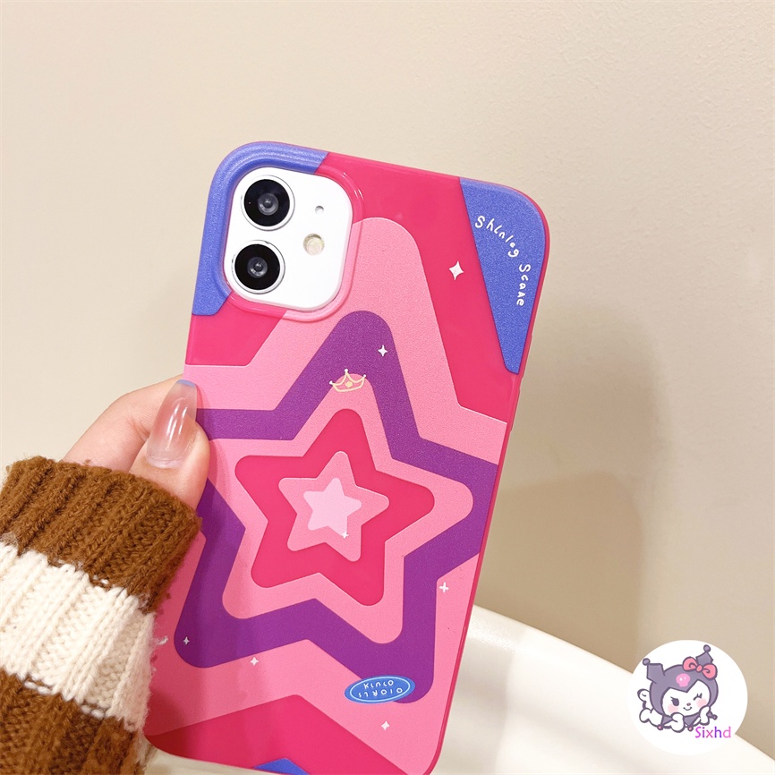 IPHONE Kompatibel Untuk Iphone14 13 12 11 Pro Max SE 2020 X Xr Xs Max8 7 6Plus Gadis Pink Full Layar Bintang Silikon Casing Ponsel Lembut Anti Jatuh Pelindung TPU Cover XJJJJ