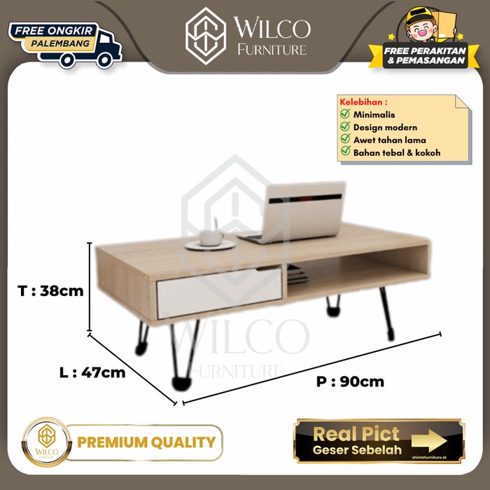 Bufet Tv Rendah 90 Cm / Meja Tv Minimalis Kaki Besi / Bufet Pajangan