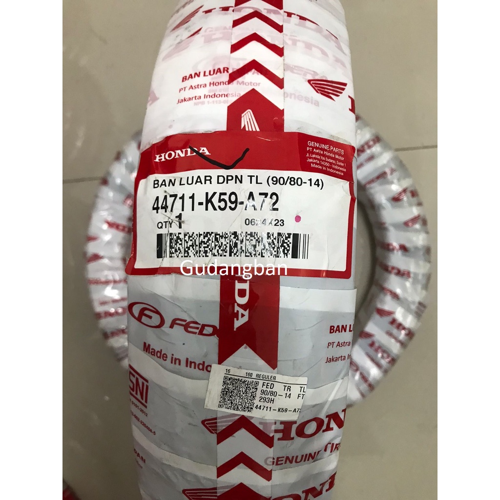 90 80 14 Ban Luar DEPAN Motor Matic ORIGINAL HONDA VARIO 150 125 NEW [ AHM FEDERAL FT293 /IRC NR87 ]