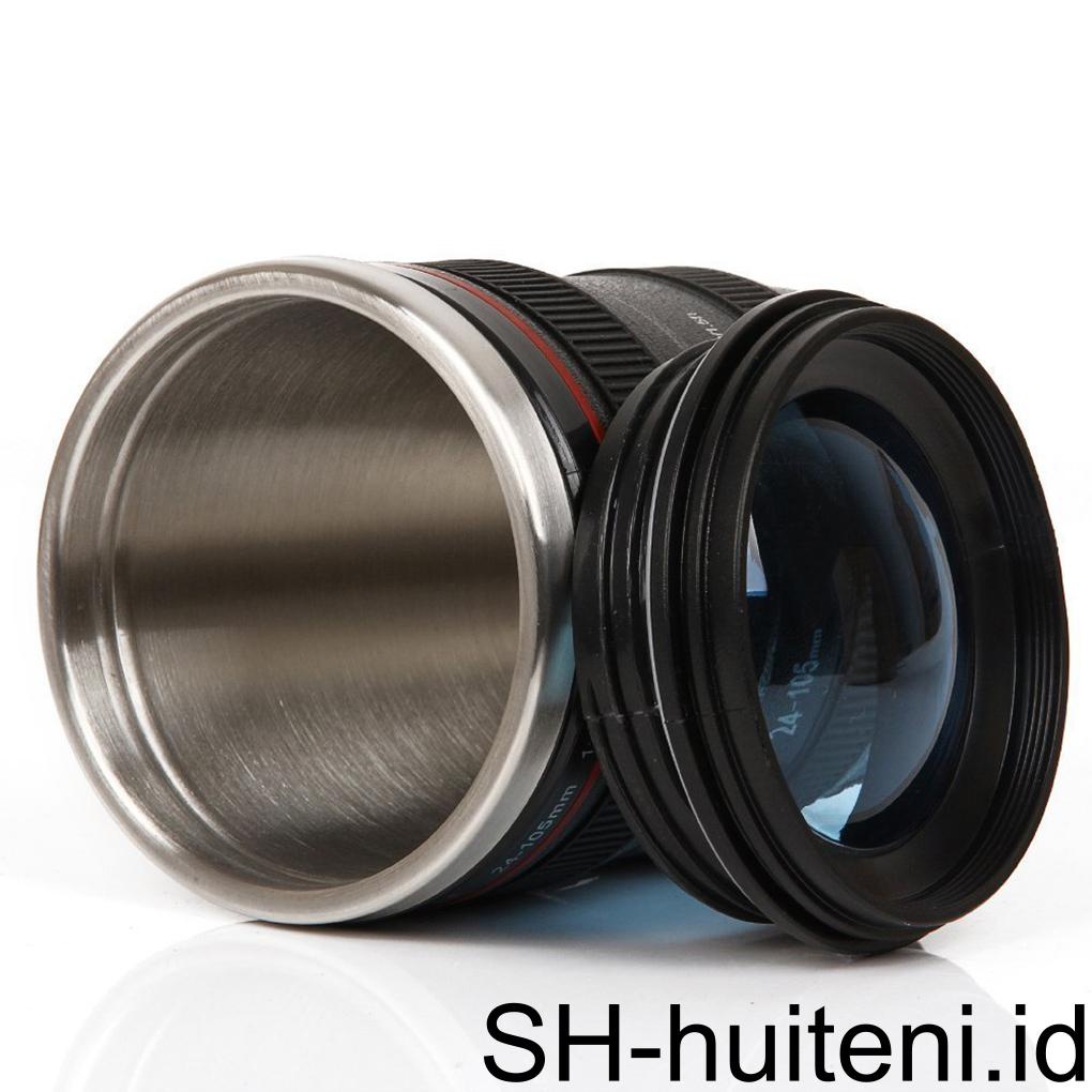 Vacuum Flasks Stainless Tahan Lama Travel Coffee Mug Cangkir Air Kopi Teh Lensa Kamera Tumbler