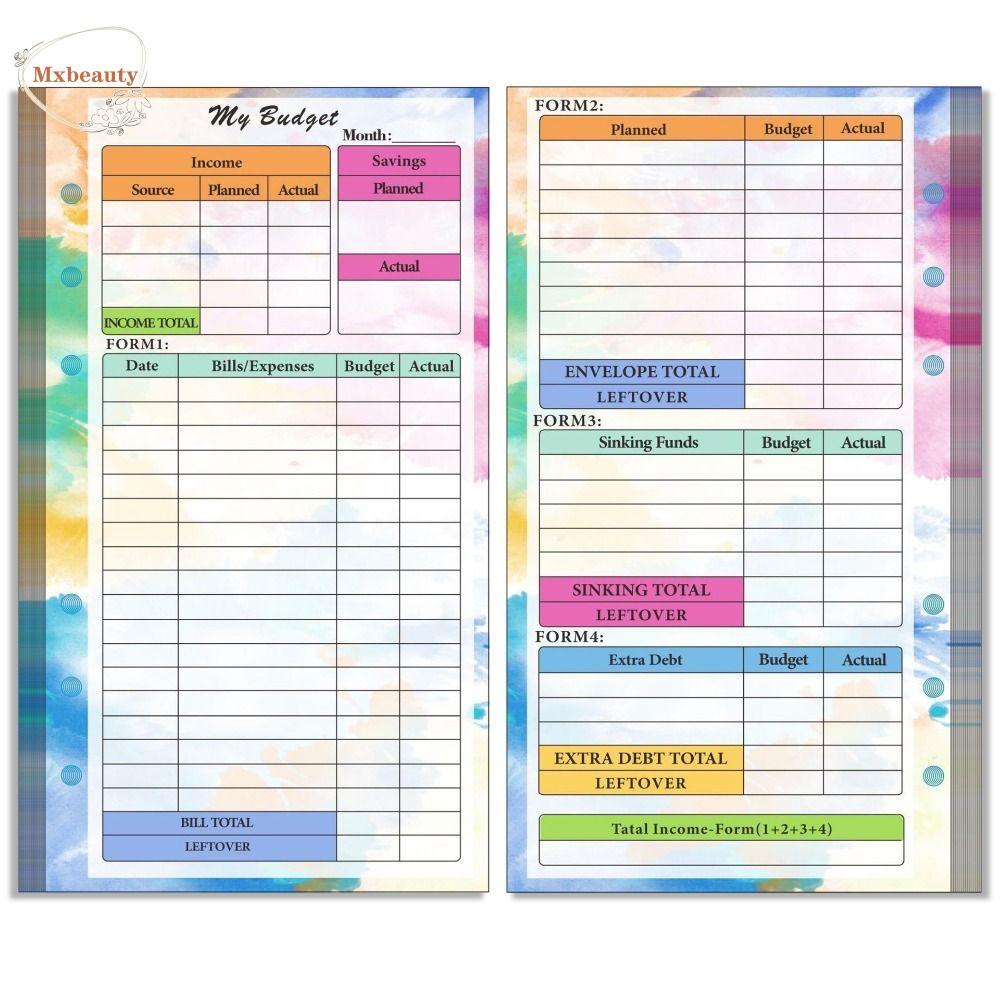Mxbeauty A6 Loose Leaf Paper 14/54lembar Habit Budidaya Jadwal Manajemen Waktu Organizer Kertas Alat Tulis Kertas Dalam Refill Halaman Dalam