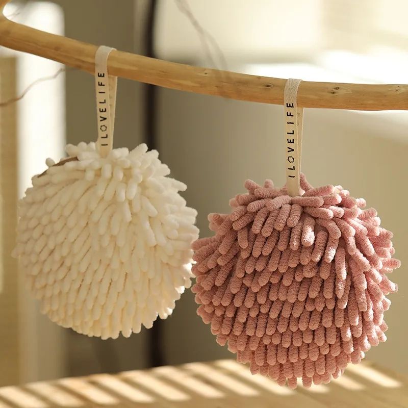 (Pimenova) Kain Lap Tangan Cendol Lap Hand Ball Tower Premium Hand Towel Aesthetic Soft Absorb Water Kitchen Chenille Cloth/ Lap Handuk Tangan Gantung
