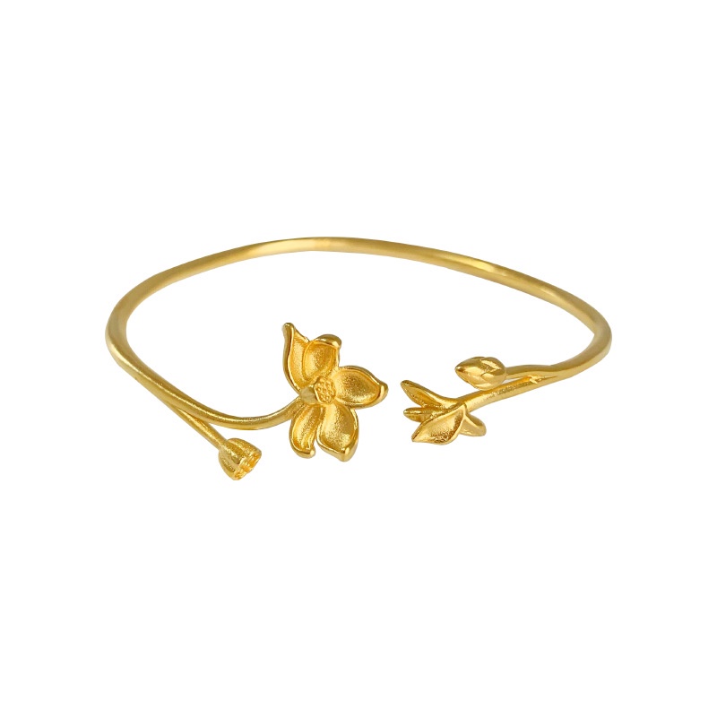Gelang Bunga Fashion Wanita Emas Asli Kadar 375 Wanita Hadiah Perhiasan Gadis SZ23005