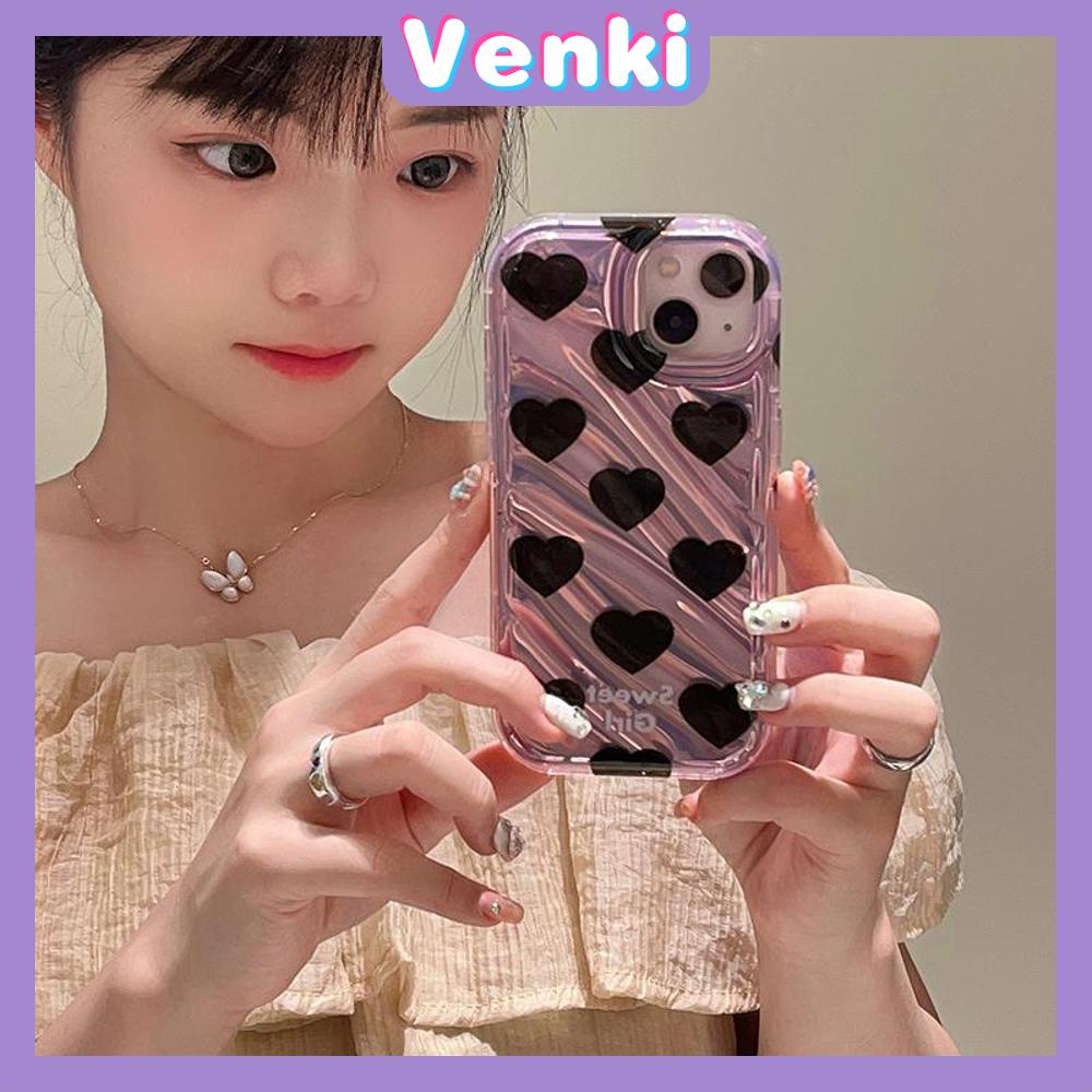 VENKI - For iPhone 11 iPhone Case Laser Reflective Transparent Phone Case TPU Soft Shockproof Airbag Case Protective Black Heart Compatible with iPhone 14 13 Pro max 12 Pro Max