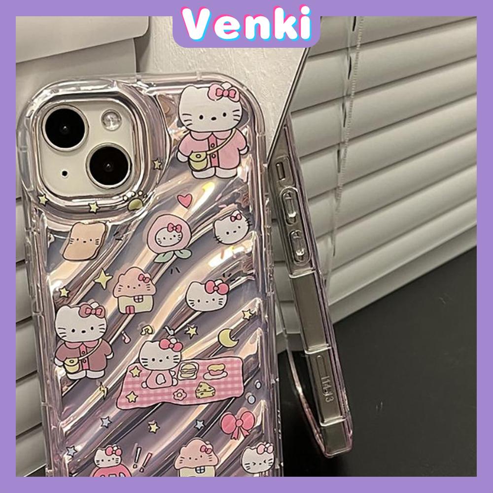 VENKI - For iPhone 11 iPhone Case Laser Reflective Transparent Phone Case TPU Soft Shockproof Airbag Case Protection Cute Cartoon Compatible with iPhone 14 13 Pro max 12 Pro Max xr