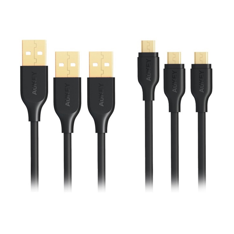 Aukey Cable Micro USB 2.0 Gold Plate (3Pcs) - 500259