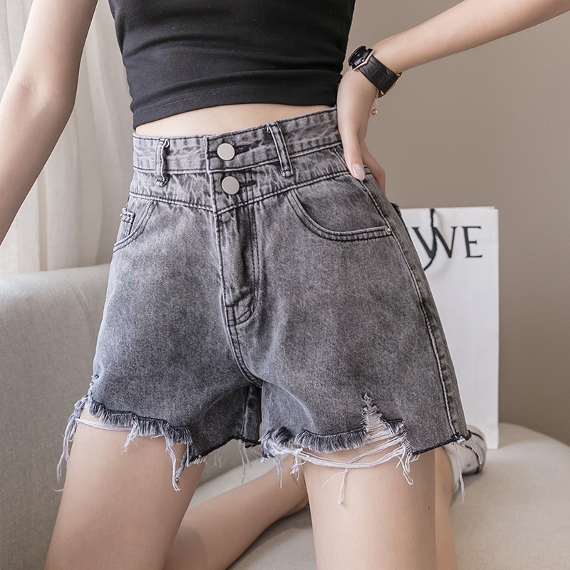 CELANA PENDEK JEANS HIGHWAIST KOREAN STYLE HOT PANTS SHORT PANTS
