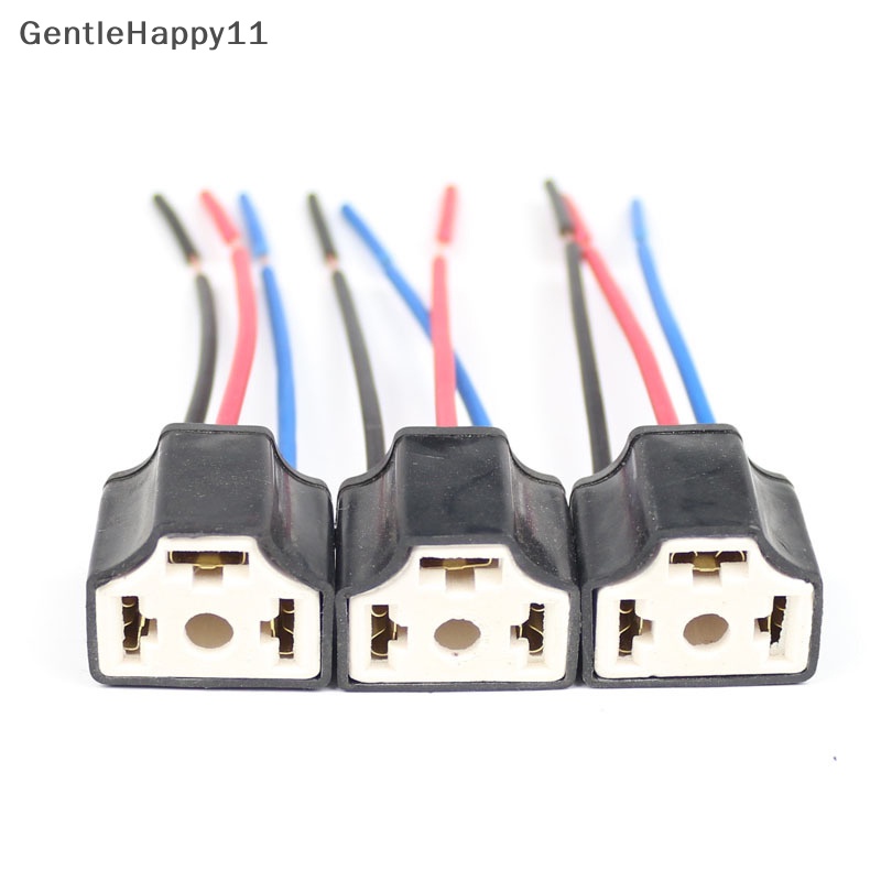 Gentlehappy H4 Tiga Lubang Kawat Keramik Kabel Bohlam Lampu Kepala Mobil Lamp Harness Socket Plug id