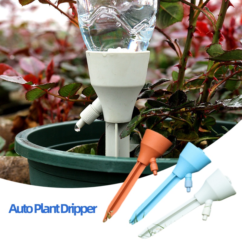 [Unggulan] Potting Bunga Self Watering Corong Rumah Kaca Taman Drip Irigasi Alat Menyesuaikan Kecepatan Tanaman Dripper Air Plug-in Otomatis Drop Waterware