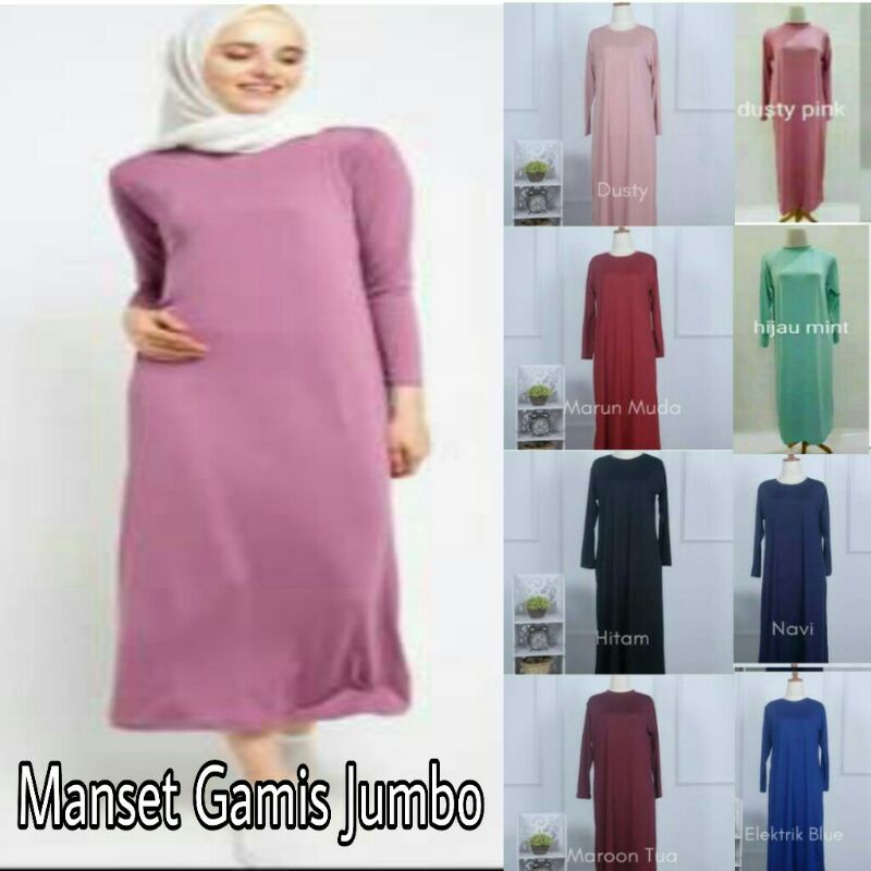 PROMO MANSET GAMIS JUMBO XL-XXL SPANDEX JERSEY DAN / INNER GAMIS KAFTAN STANDAR