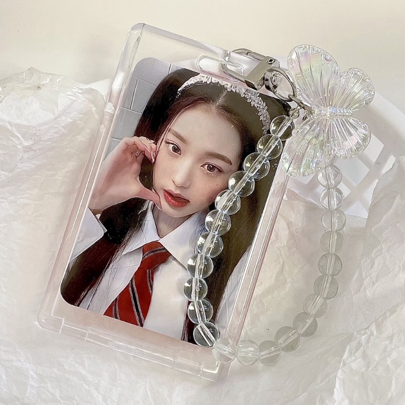 Gantungan Kunci Kupu-Kupu 3inch Acrylic Card Holder Idol Photocard Display Holder Kartu Bus Case Pelindung Liontin