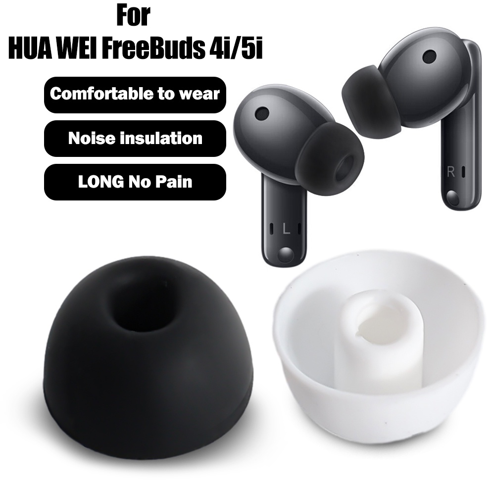 1pasang Wireless Headphone Peredam Suara Ear Pads Cap Silikon Lembut Ganti Penyumbat Telinga Penutup Telinga Anti Slip Bantalan Telinga Bantalan Ukuran L M S Headphone Eartips Untuk FreeBuds 4i 5i