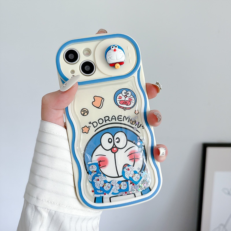 Casing Soft Handphone Doraemon A Dream Cocok Untuk IPhone 14 13 12 11 Pro Max 14Plus Casing Pelindung Pasir Hisap Jendela Sliding Kartun