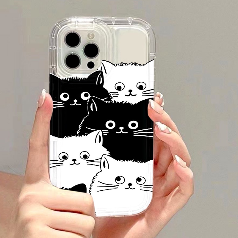 IPHONE Casing Kucing Lucu Kompatibel Untuk Iphone7Plus8Plus6Plus11 14 13 12 Pro MAX XR X XS MAX SE Airbag Shockproof Cover