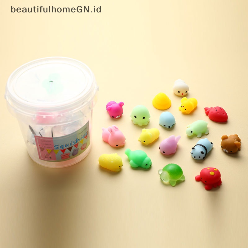 {Cantik} 24pcs Mainan Squishy Hewan Lucu Bola Antistress Mochi Toy Mainan Penghilang Stress~