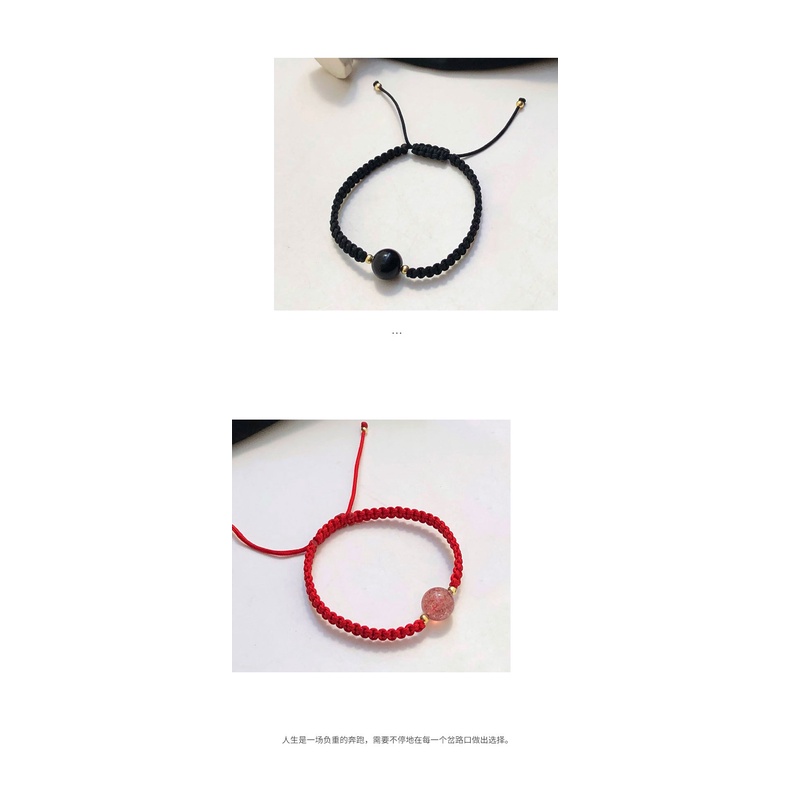 Obsidian Gelang Perempuan Niche Set Benming Tahun Tali Merah Dikepang Gelang Pasangan Gelang Perempuan Dua Warna