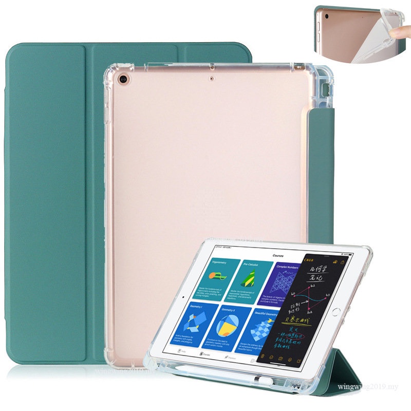 Untuk iPad Pro 12.9 2020pro 11 2020 /2018 10th 10.9 Air4 5.10.9 Dengan Tempat Pensil Soft Clear Back Cover Slim Leather Case